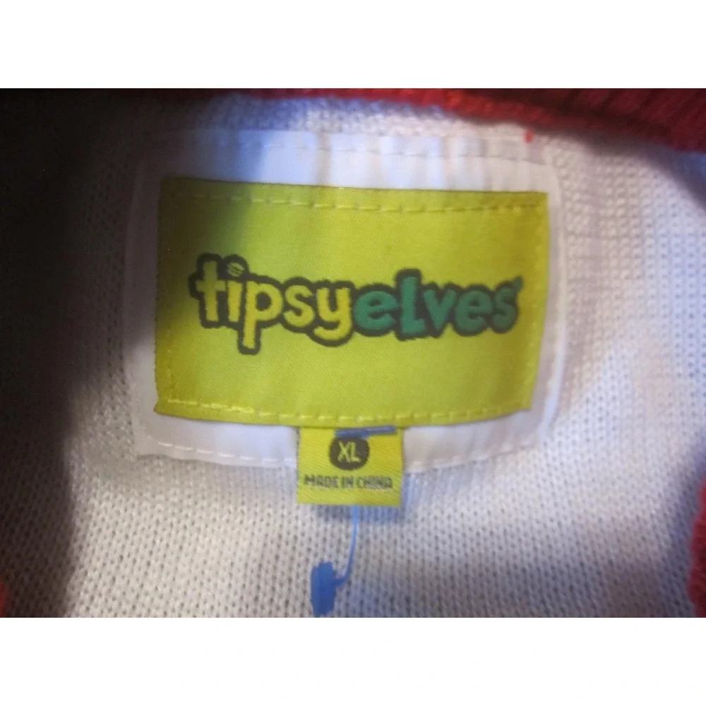 Tipsy Elves Sweater Mens XL Blue Trees Christmas Ugly Graphic Pullover